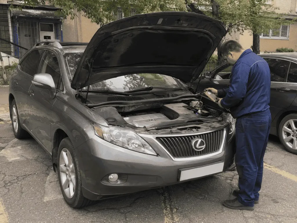 Поиск утечки тока на Lexus RX 350 в Медеуском районе Алматы