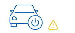 Схематичное изображение автомобиля, который не запускается